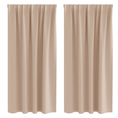VidaXL rideaux occultants avec anneaux 2 pcs taupe 175 x 140 cm