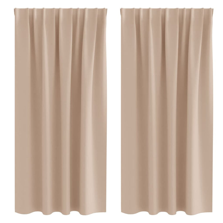 VidaXL rideaux occultants avec anneaux 2 pcs taupe 175 x 140 cm