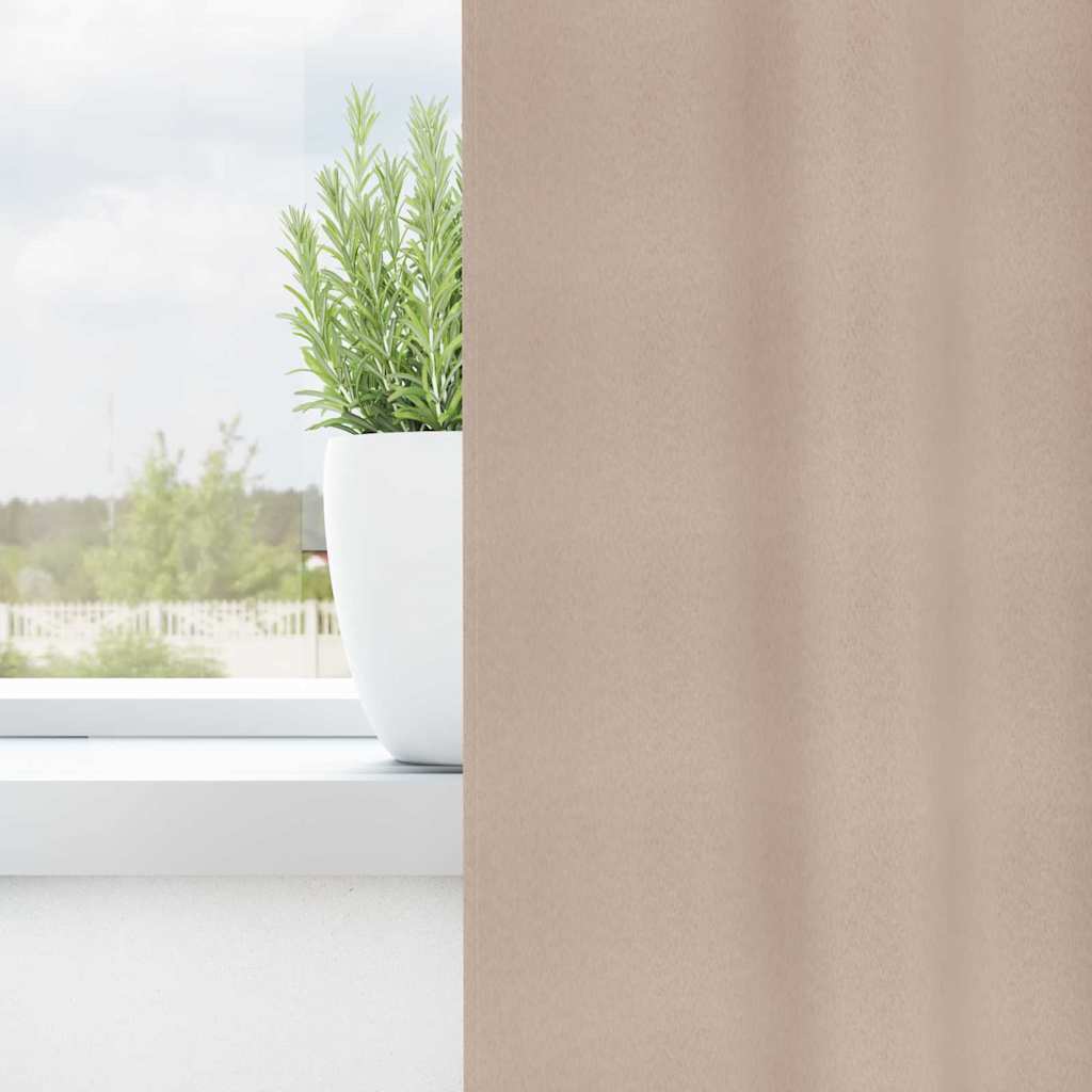 Vidaxxl rideaux occultants avec anneaux 2 pcs taupe 225 x 140 cm