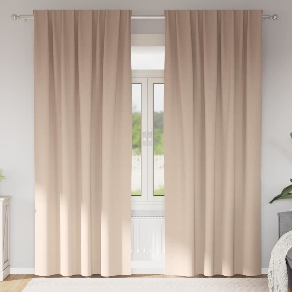 Vidaxxl rideaux occultants avec anneaux 2 pcs taupe 225 x 140 cm