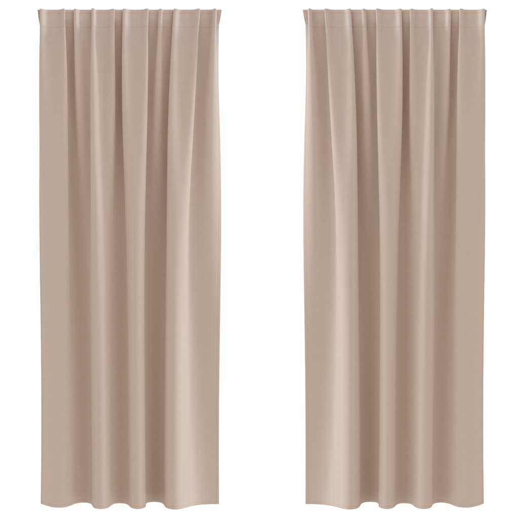 Vidaxxl rideaux occultants avec anneaux 2 pcs taupe 225 x 140 cm