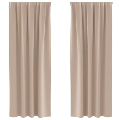 Vidaxxl rideaux occultants avec anneaux 2 pcs taupe 225 x 140 cm