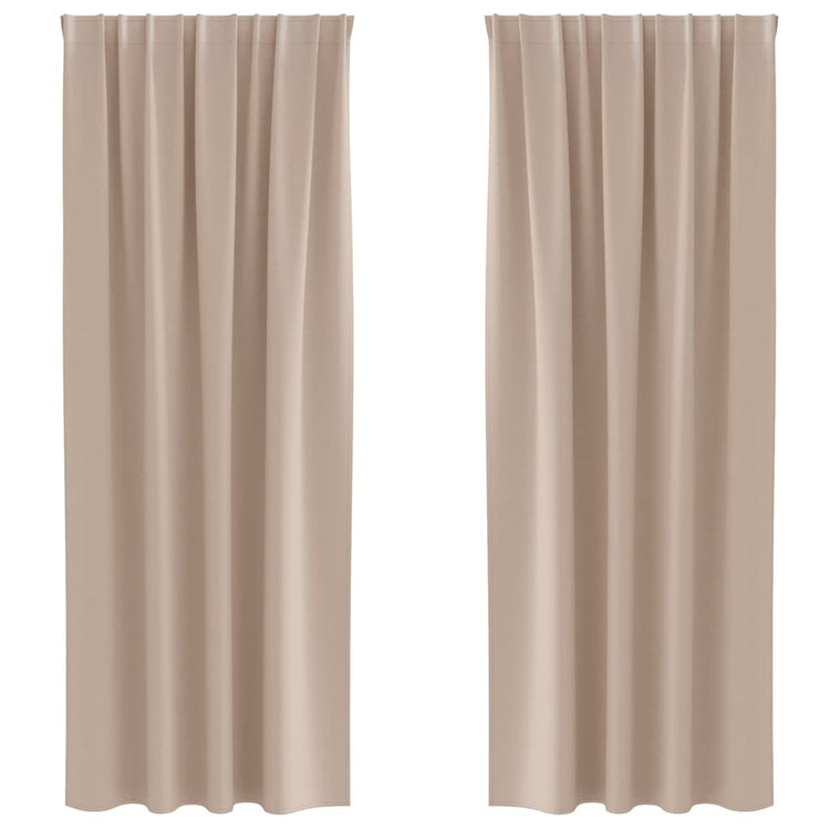 Vidaxxl rideaux occultants avec anneaux 2 pcs taupe 225 x 140 cm