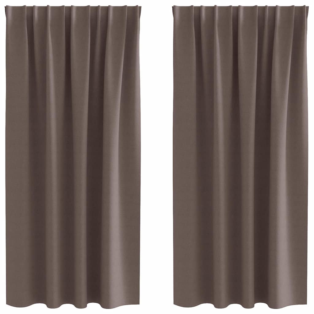 Vidaxl rideaux occultants avec anneaux 2 pcs marron foncé 175 x 140 cm