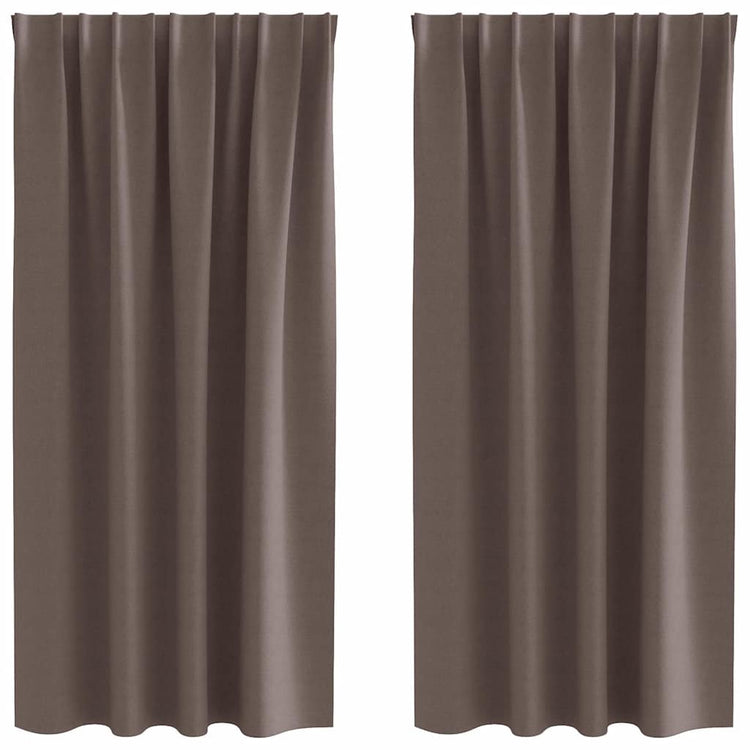 Vidaxl rideaux occultants avec anneaux 2 pcs marron foncé 175 x 140 cm