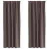 Vidaxl rideaux occultants avec anneaux 2 pcs marron foncé 225 x 140 cm