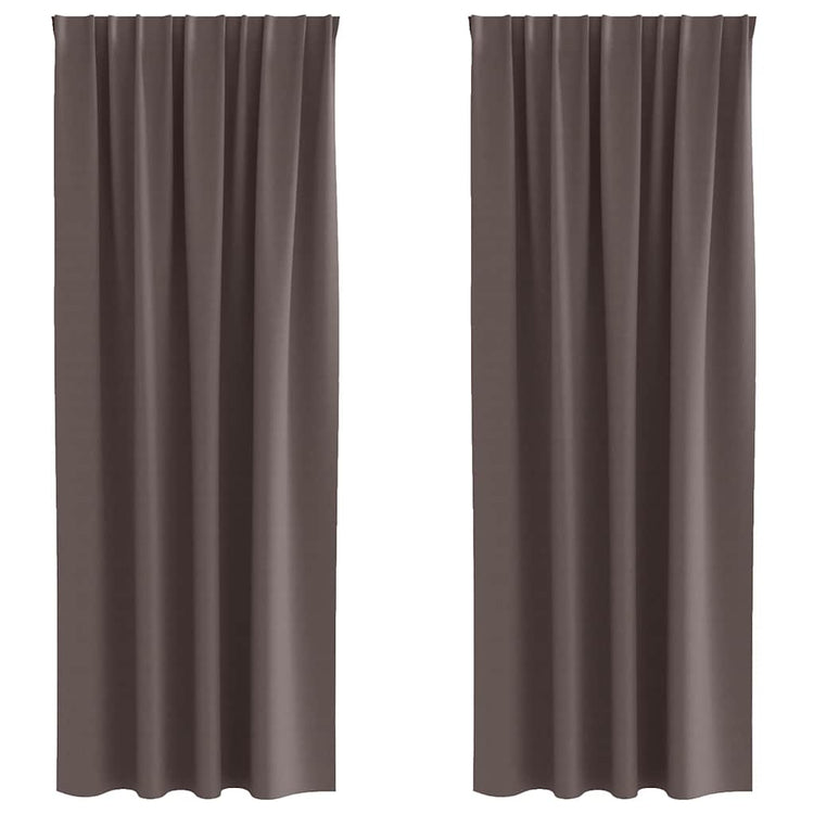 Vidaxl rideaux occultants avec anneaux 2 pcs marron foncé 225 x 140 cm
