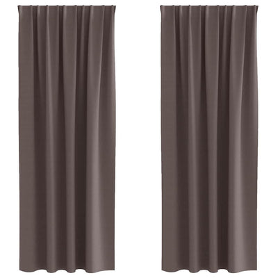 Vidaxl rideaux occultants avec anneaux 2 pcs marron foncé 260 x 140 cm
