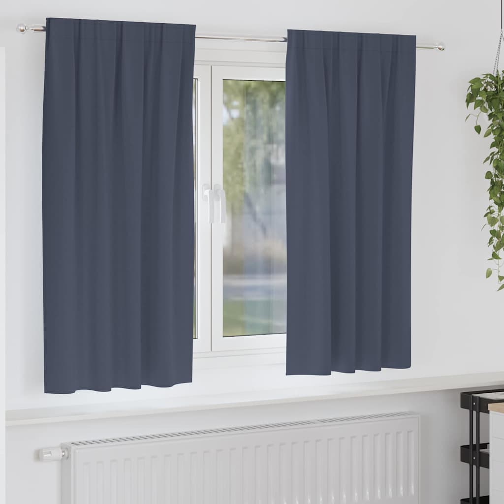 Vidaxl rideaux occultants avec anneaux 2 pcs anthracite 175 x 140 cm