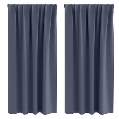 Vidaxl rideaux occultants avec anneaux 2 pcs anthracite 175 x 140 cm