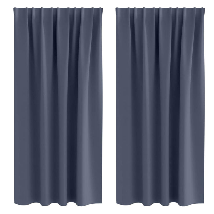 Vidaxl rideaux occultants avec anneaux 2 pcs anthracite 175 x 140 cm