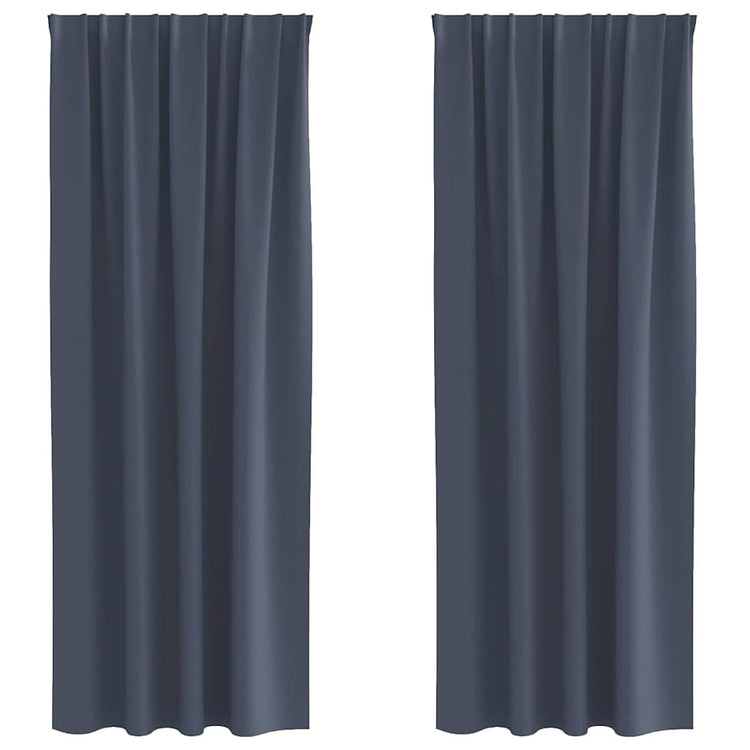 Vidaxl rideaux occultants avec anneaux 2 pcs anthracite 225 x 140 cm