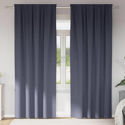 Vidaxl rideaux occultants avec anneaux 2 pcs anthracite 245 x 140 cm