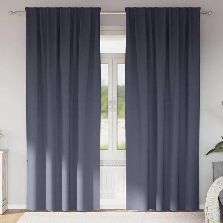 Vidaxl rideaux occultants avec anneaux 2 pcs anthracite 260 x 140 cm
