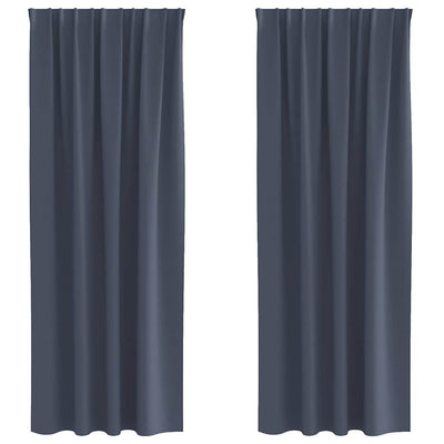 Vidaxl rideaux occultants avec anneaux 2 pcs anthracite 260 x 140 cm