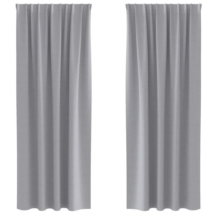 Vidaxxl rideaux occultants avec anneaux 2 pcs gris clair 245 x 140 cm