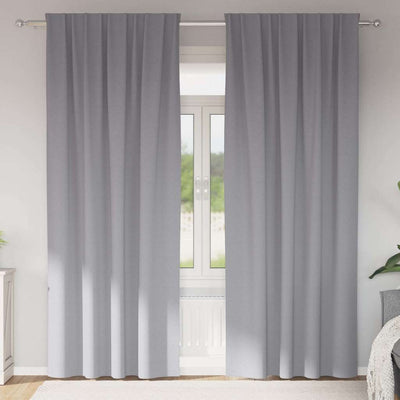 Vidaxxl rideaux occultants avec anneaux 2 pcs gris clair 260 x 140 cm
