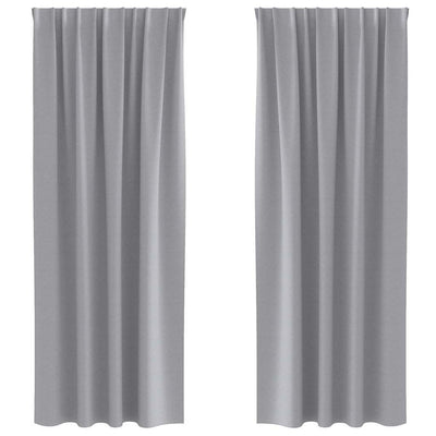 Vidaxxl rideaux occultants avec anneaux 2 pcs gris clair 260 x 140 cm