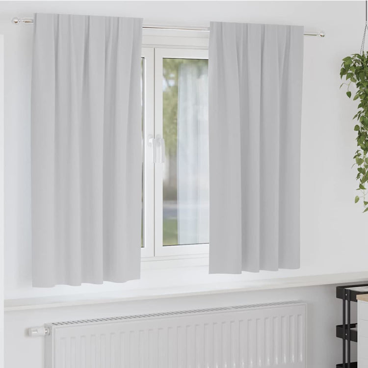 Vidaxxl rideaux occultants avec anneaux 2 pcs gris clair 175 x 140 cm
