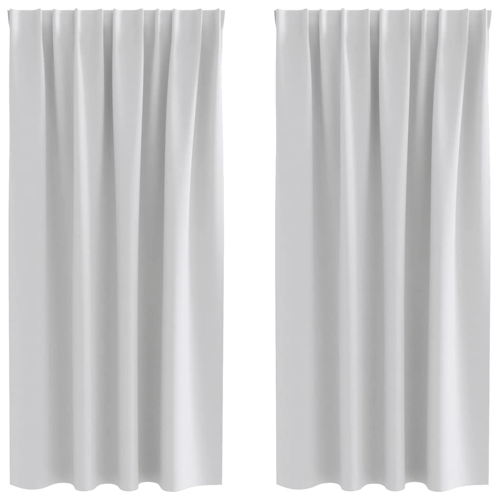 Vidaxxl rideaux occultants avec anneaux 2 pcs gris clair 175 x 140 cm