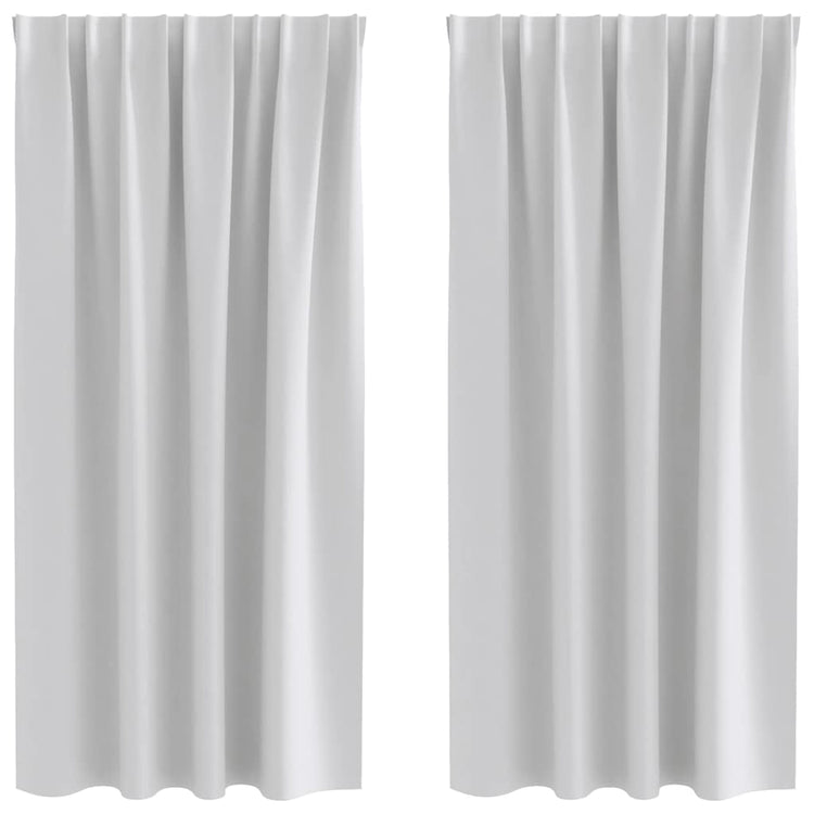 Vidaxxl rideaux occultants avec anneaux 2 pcs gris clair 175 x 140 cm