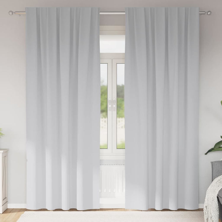 Vidaxl rideaux occultants avec anneaux 2 pcs gris pâle 225 x 140 cm