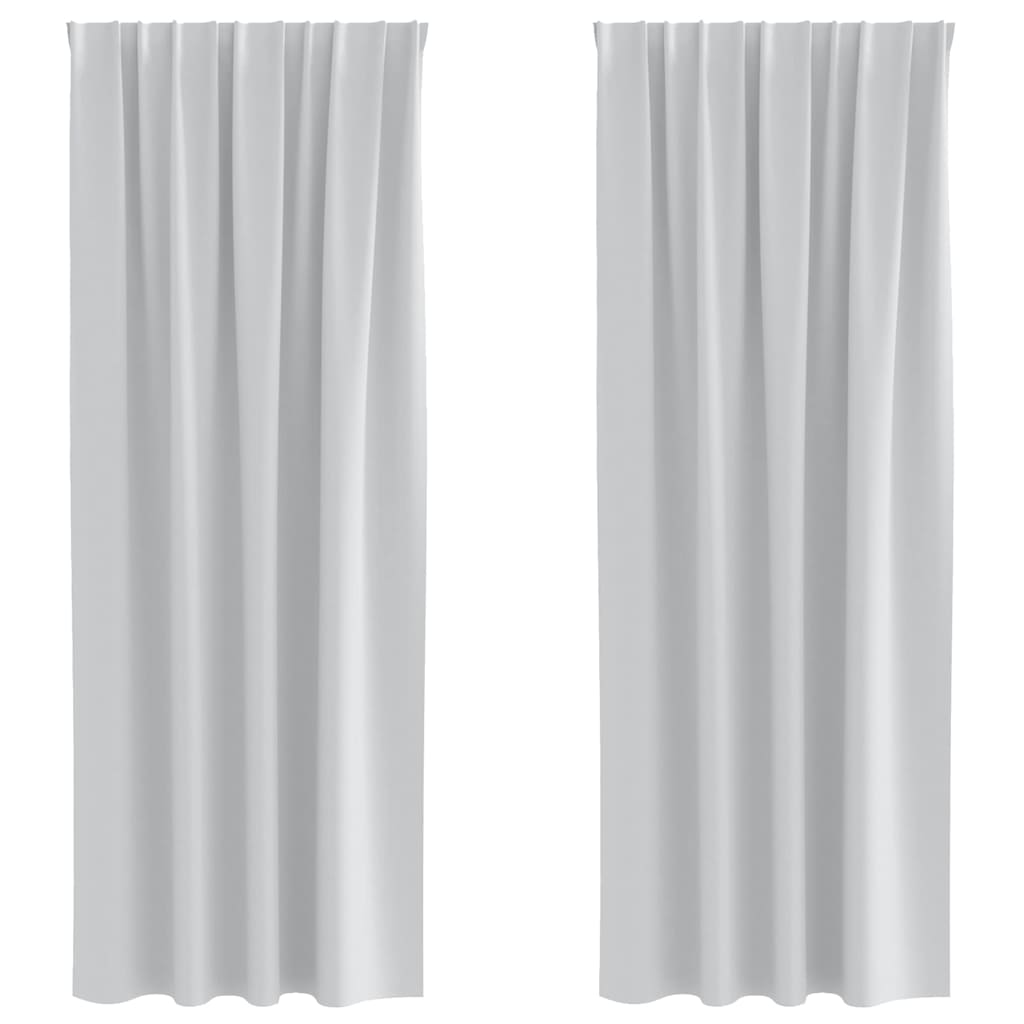 Vidaxl rideaux occultants avec anneaux 2 pcs gris pâle 225 x 140 cm