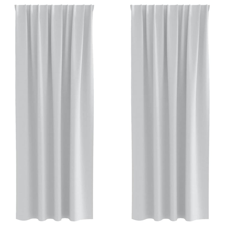 Vidaxl rideaux occultants avec anneaux 2 pcs gris pâle 225 x 140 cm