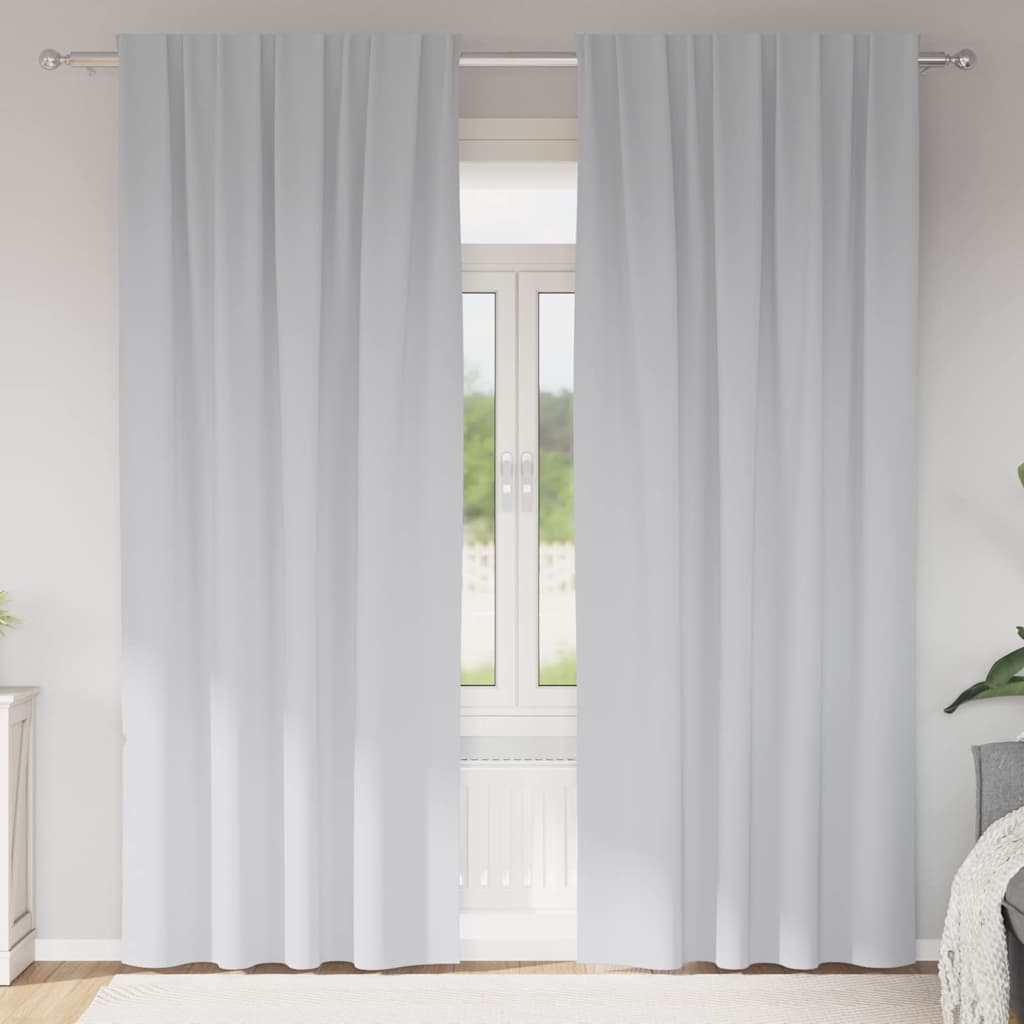 Vidaxl rideaux occultants avec anneaux 2 pcs gris pâle 245 x 140 cm