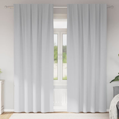 Vidaxl rideaux occultants avec anneaux 2 pcs gris pâle 260 x 140 cm
