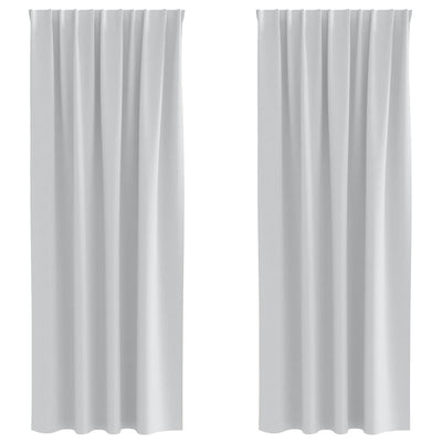 Vidaxl rideaux occultants avec anneaux 2 pcs gris pâle 260 x 140 cm