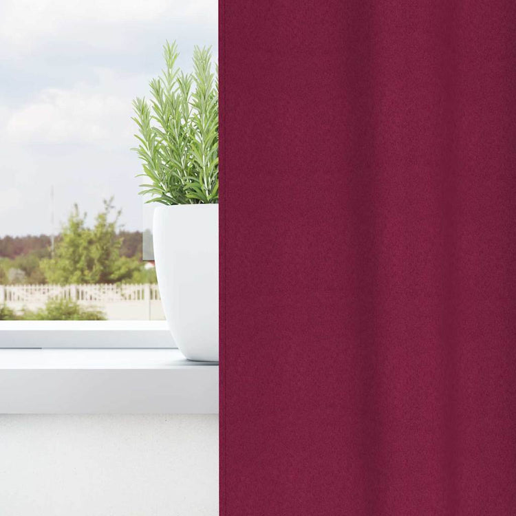 VidaXL rideaux occultants avec anneaux 2 pcs rouge vin 175 x 140 cm