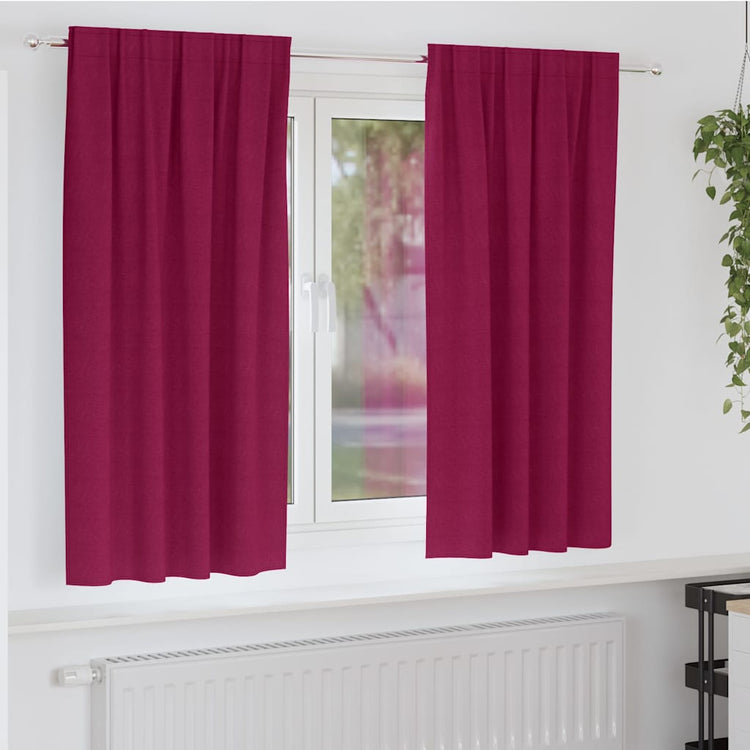 VidaXL rideaux occultants avec anneaux 2 pcs rouge vin 175 x 140 cm
