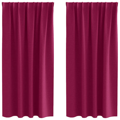 VidaXL rideaux occultants avec anneaux 2 pcs rouge vin 175 x 140 cm