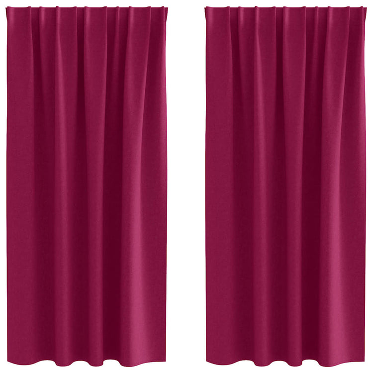 VidaXL rideaux occultants avec anneaux 2 pcs rouge vin 175 x 140 cm