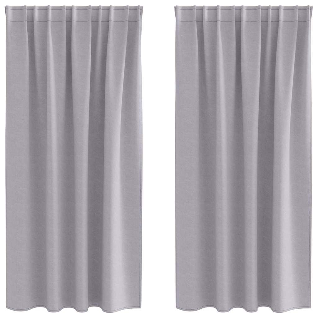 Vidaxl rideaux occultants avec anneaux 2 pcs gris métal 175 x 140 cm