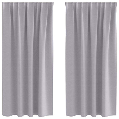Vidaxl rideaux occultants avec anneaux 2 pcs gris métal 175 x 140 cm