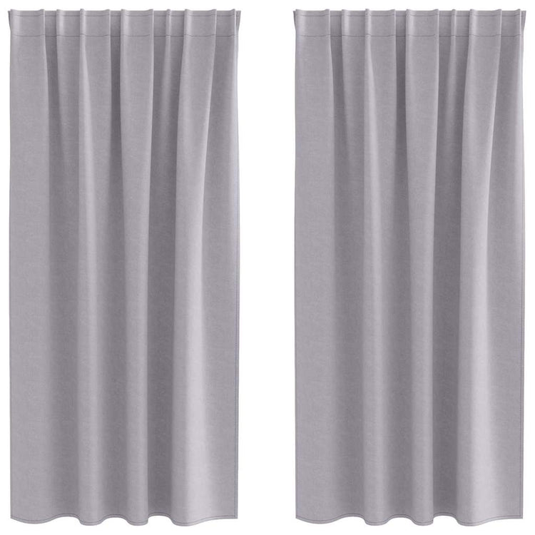 Vidaxl rideaux occultants avec anneaux 2 pcs gris métal 175 x 140 cm