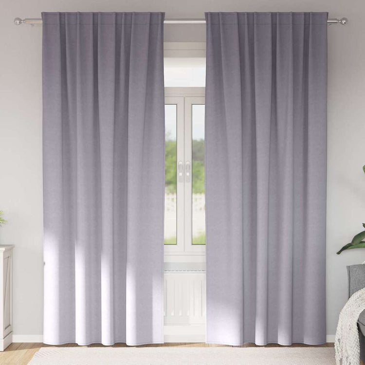 VidaXL rideaux occultants avec anneaux 2 pcs gris métal 245 x 140 cm