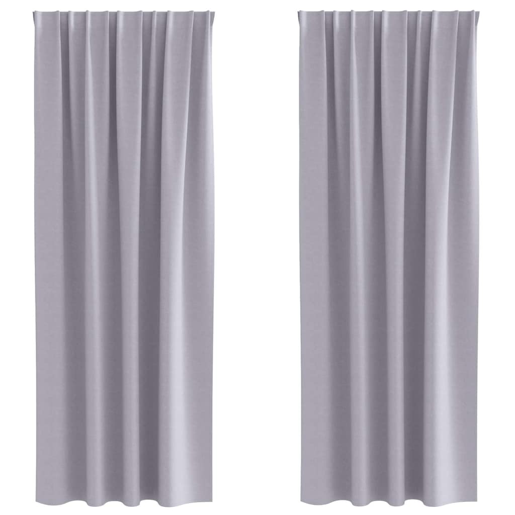 VidaXL rideaux occultants avec anneaux 2 pcs gris métal 245 x 140 cm