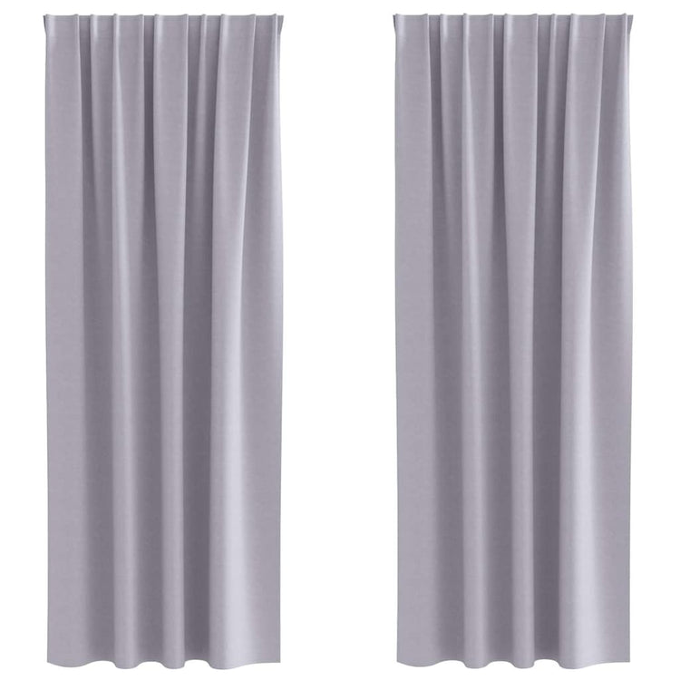 VidaXL rideaux occultants avec anneaux 2 pcs gris métal 245 x 140 cm