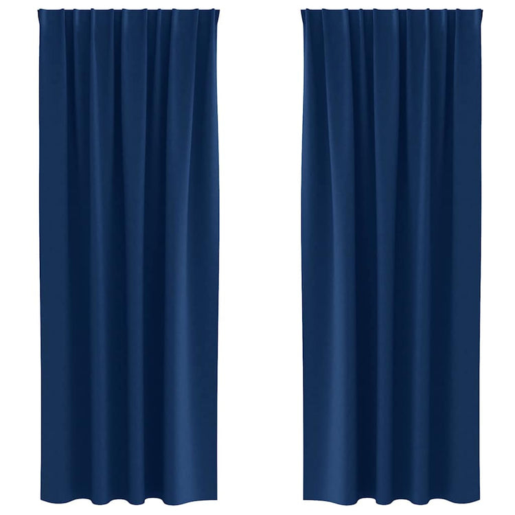 Vidaxl rideaux occultants avec anneaux 2 pcs bleu foncé 225 x 140 cm