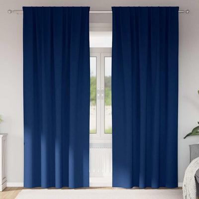 Vidaxl rideaux occultants avec anneaux 2 pcs bleu foncé 260 x 140 cm