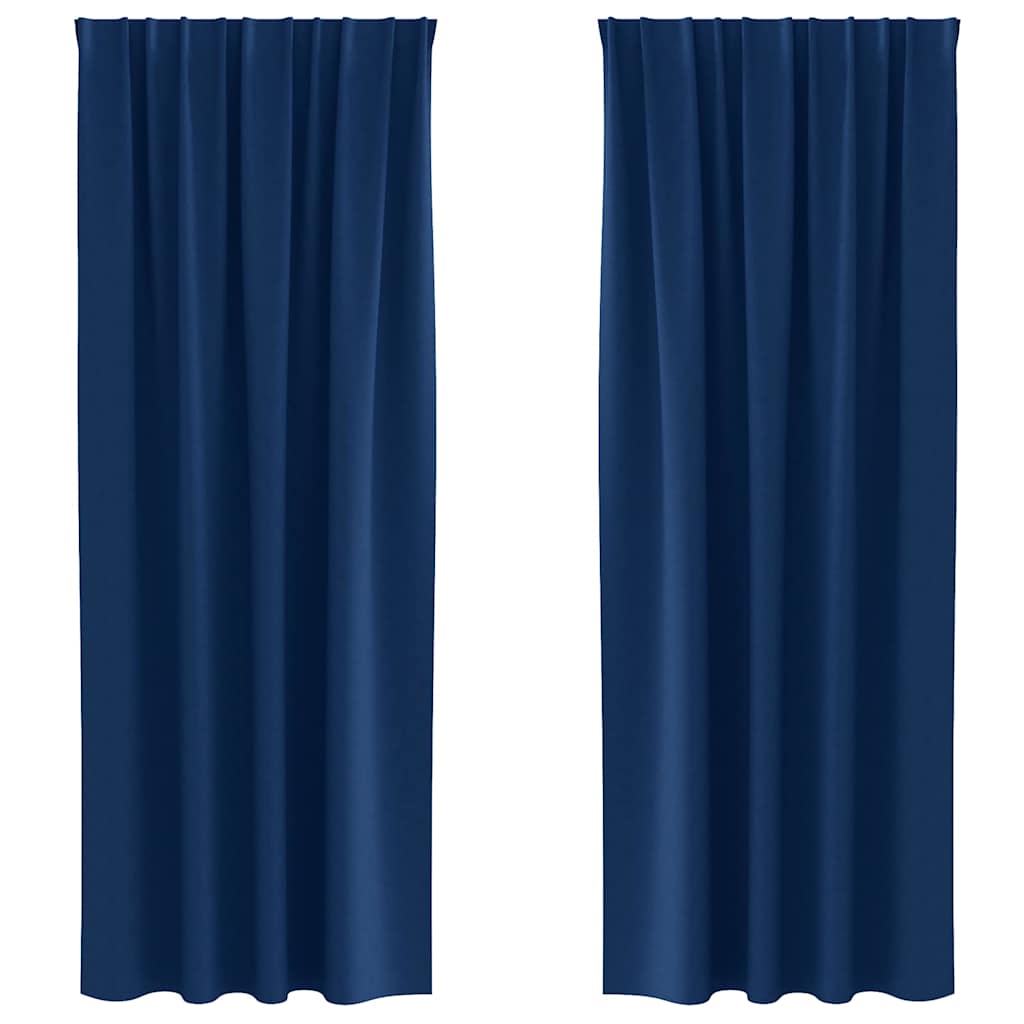 Vidaxl rideaux occultants avec anneaux 2 pcs bleu foncé 260 x 140 cm