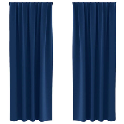 Vidaxl rideaux occultants avec anneaux 2 pcs bleu foncé 260 x 140 cm