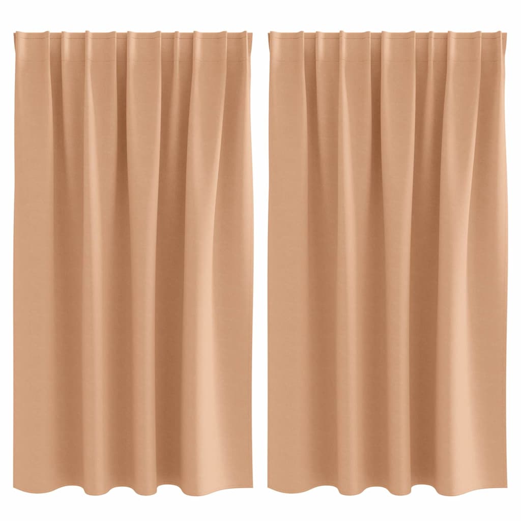 Vidaxl rideaux occultants avec anneaux 2 pcs marron clair 140 x 140 cm