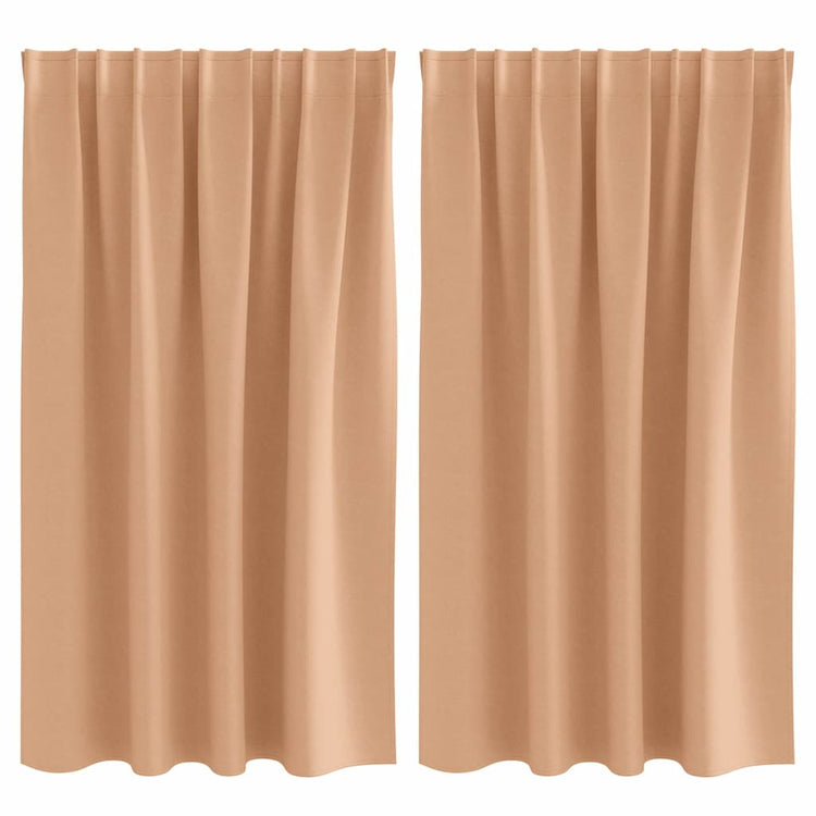 Vidaxl rideaux occultants avec anneaux 2 pcs marron clair 140 x 140 cm
