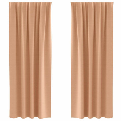 Vidaxl rideaux occultants avec anneaux 2 pcs marron clair 245 x 140 cm