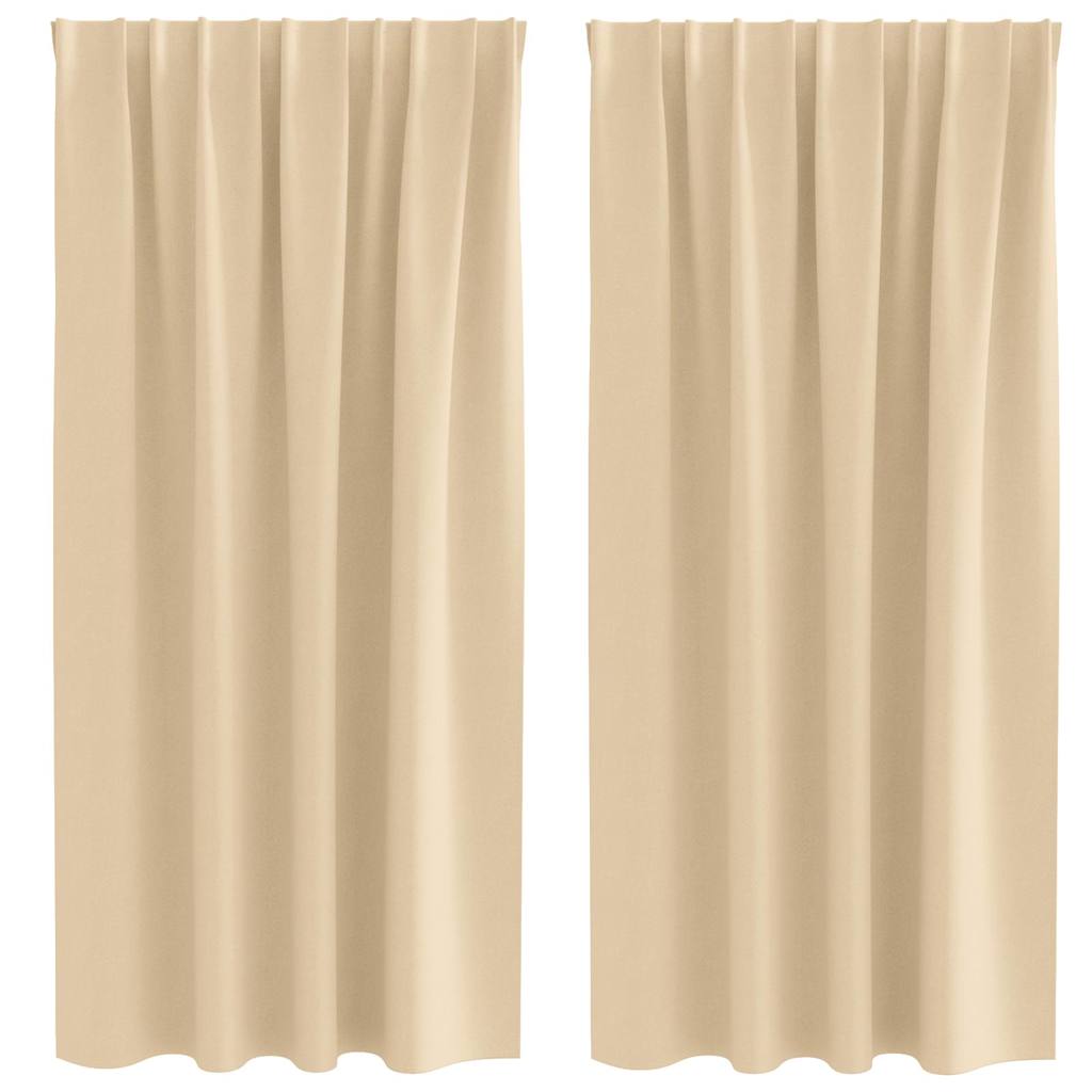 Vidaxxl rideaux occultants avec anneaux 2 pcs crème 175 x 140 cm