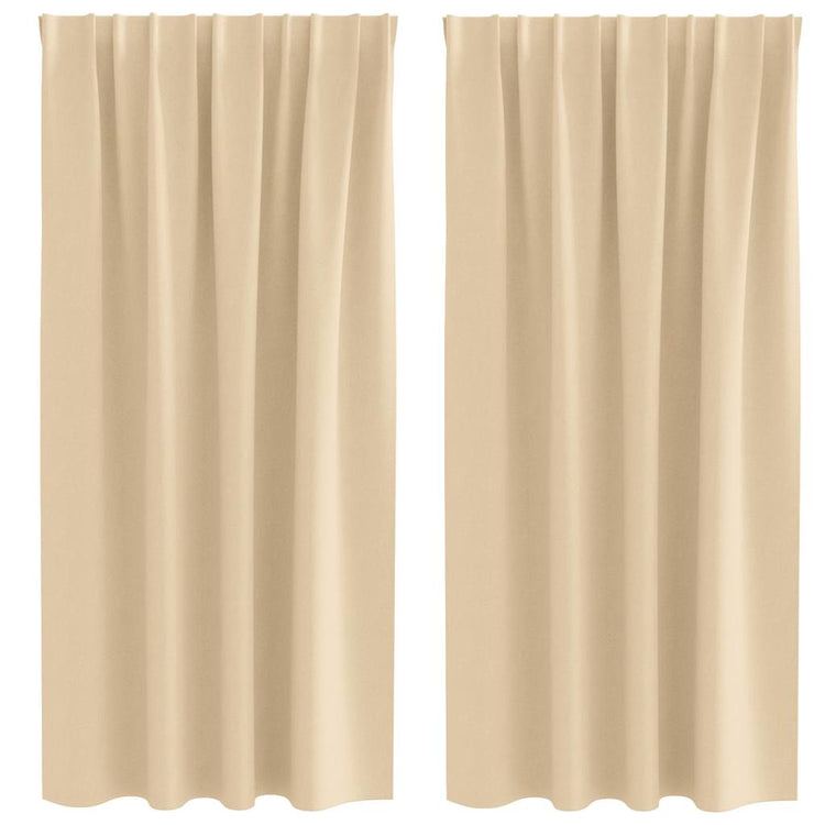 Vidaxxl rideaux occultants avec anneaux 2 pcs crème 175 x 140 cm